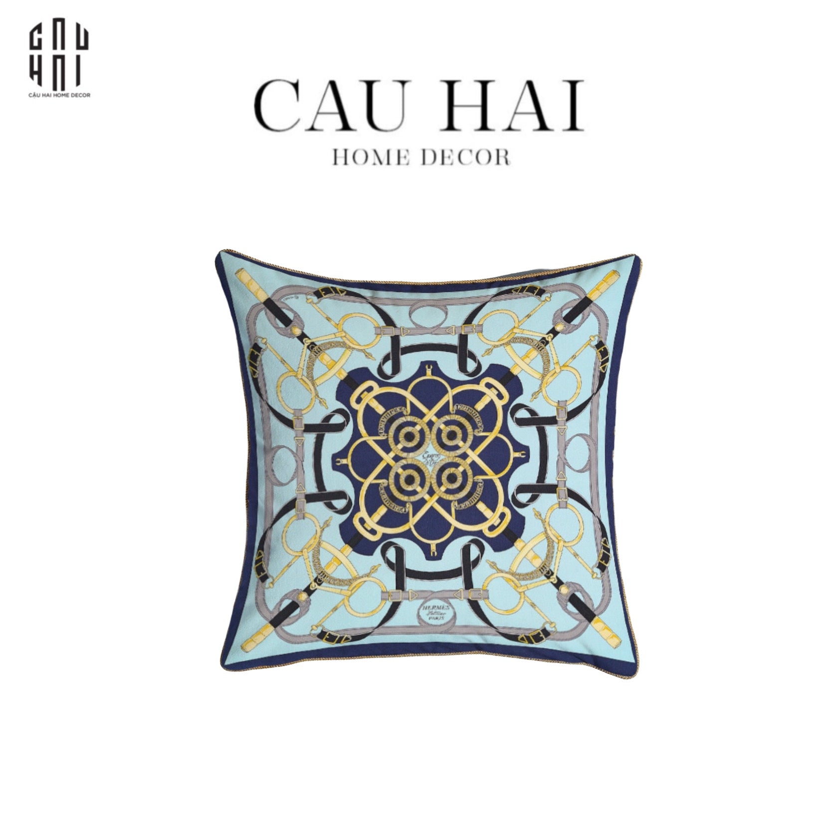 IMPERIAL SIGNATURE - VỎ GỐI NHUNG CAO CẤP EPERON D'OR 45. - MARINE - CẬU HAI HOME DECOR