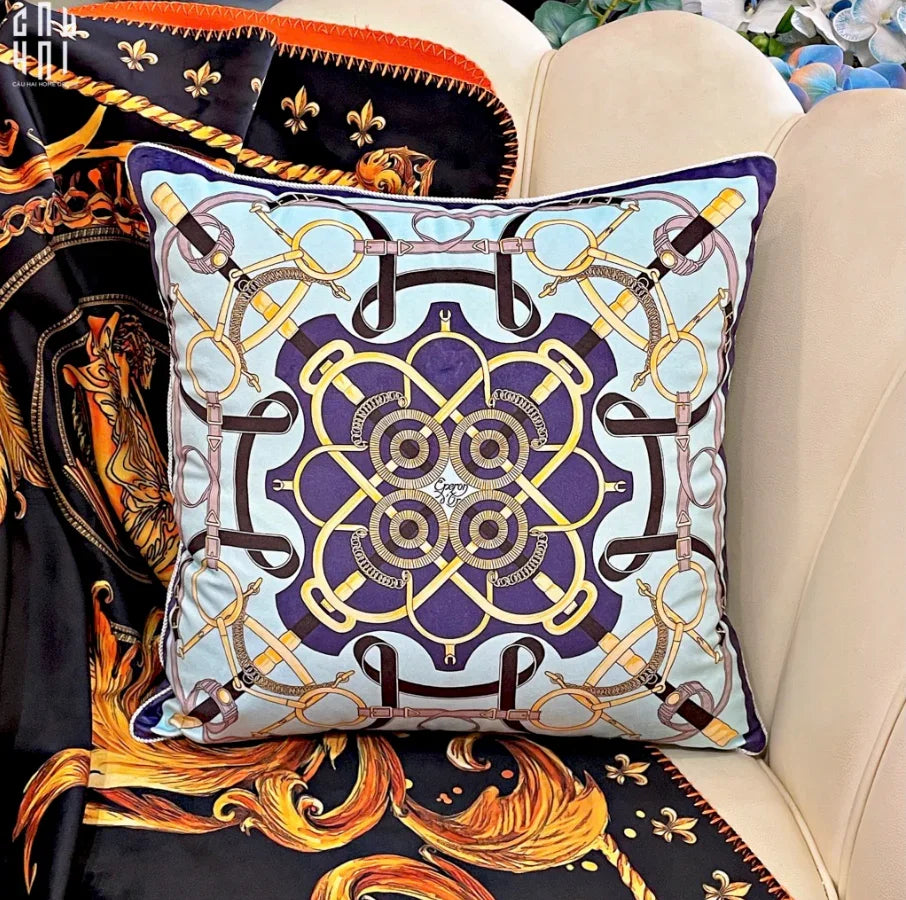 IMPERIAL SIGNATURE - VỎ GỐI NHUNG CAO CẤP EPERON D'OR 45. - MARINE