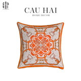 IMPERIAL SIGNATURE - VỎ GỐI NHUNG CAO CẤP EPERON D'OR 45. - ORANGE - CẬU HAI HOME DECOR