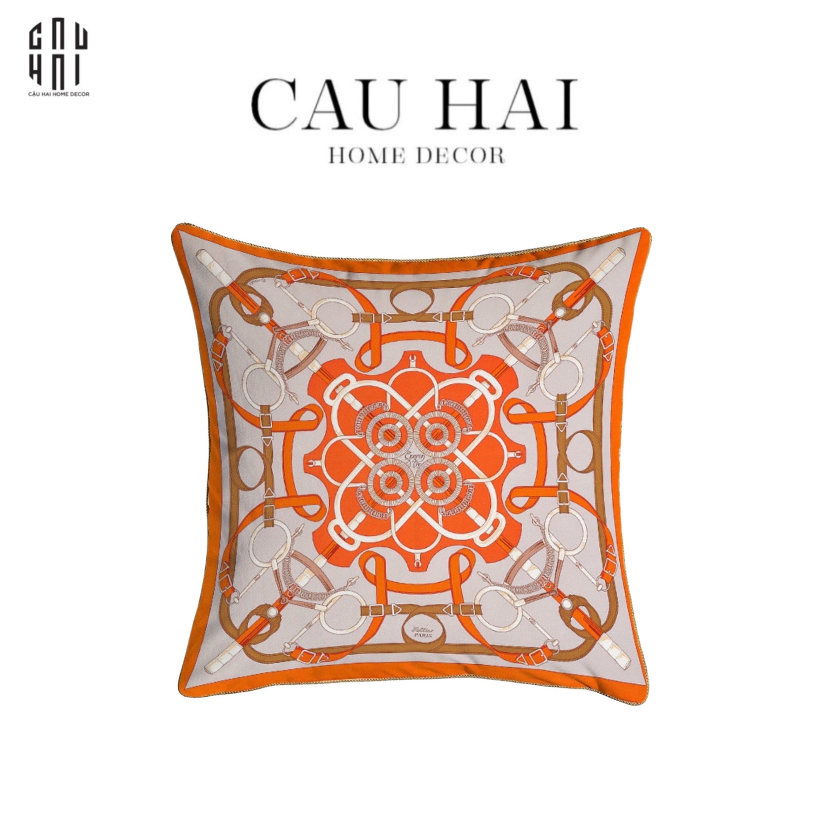 IMPERIAL SIGNATURE - VỎ GỐI NHUNG CAO CẤP EPERON D'OR 45. - ORANGE - CẬU HAI HOME DECOR