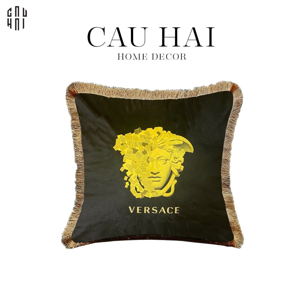 IMPERIAL SIGNATURE - VỎ GỐI NHUNG CAO CẤP GIANNI VERS. MEDUSA HYPNOTIC EYES 45. - CẬU HAI HOME DECOR