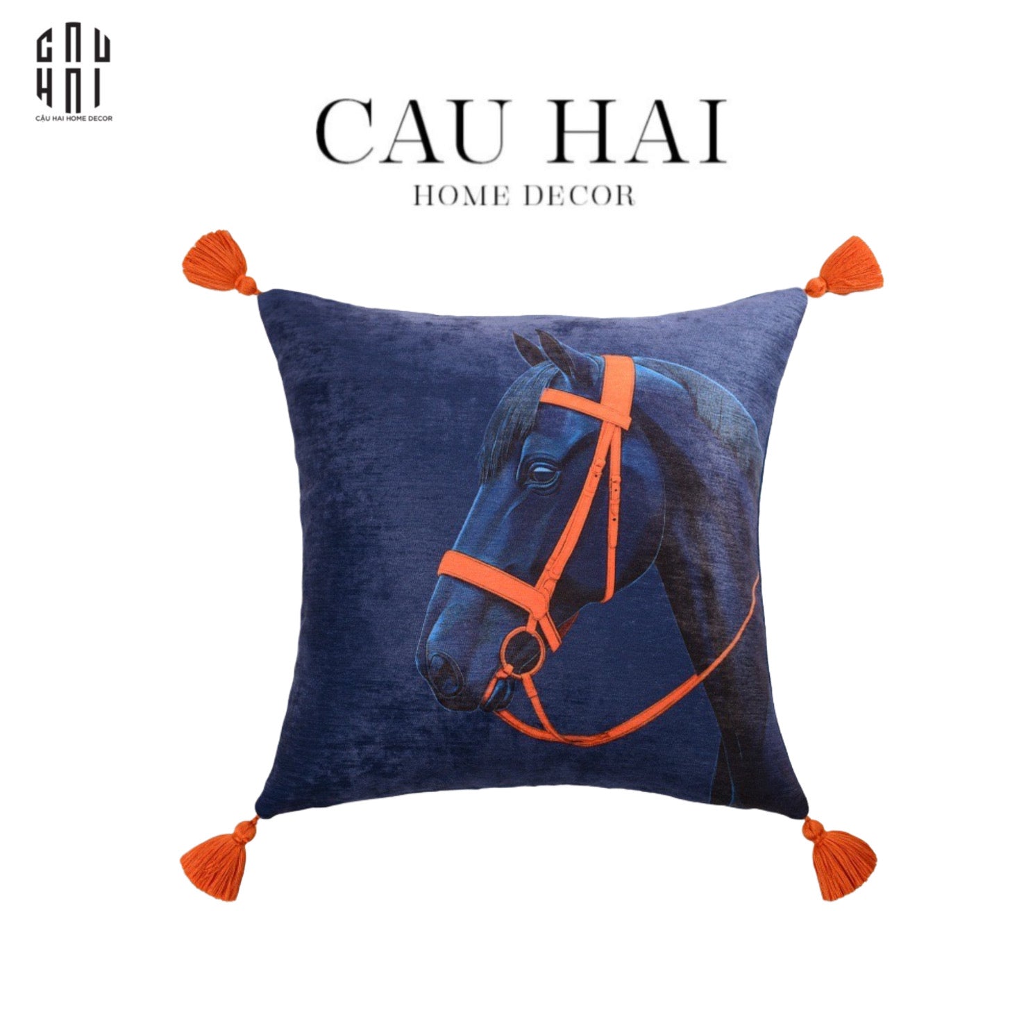 IMPERIAL SIGNATURE - VỎ GỐI NHUNG MARINE STALLION - CẬU HAI HOME DECOR