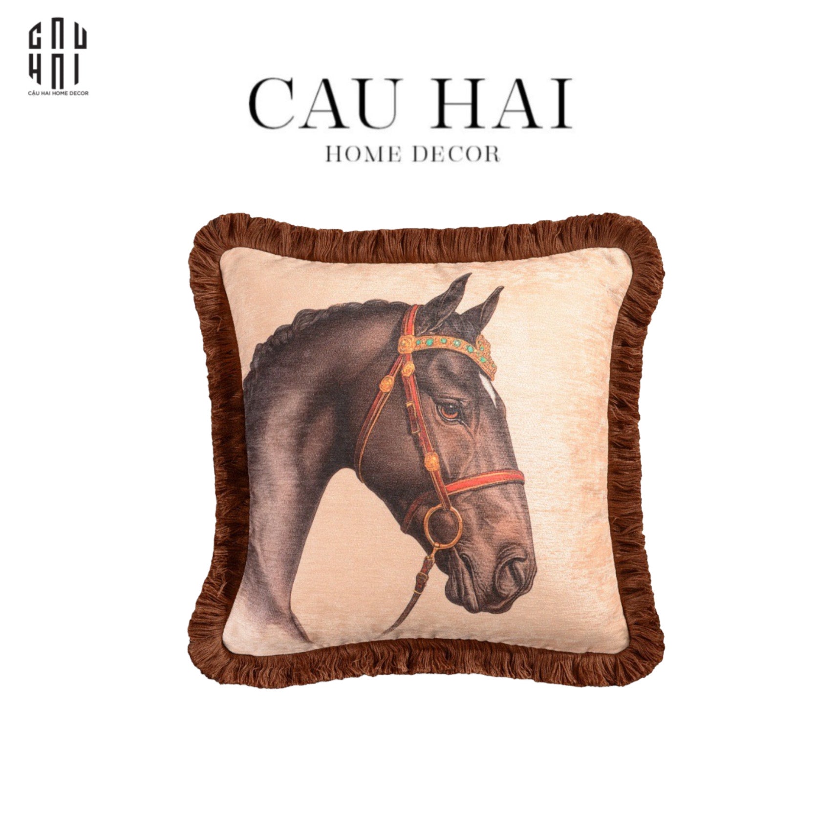 IMPERIAL SIGNATURE - VỎ GỐI NHUNG MARRON STALLION - CẬU HAI HOME DECOR