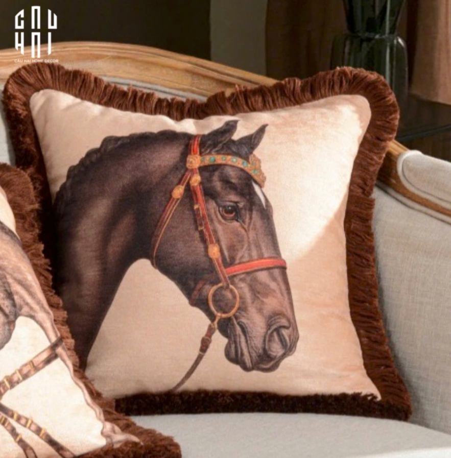 IMPERIAL SIGNATURE - VỎ GỐI NHUNG MARRON STALLION - CẬU HAI HOME DECOR
