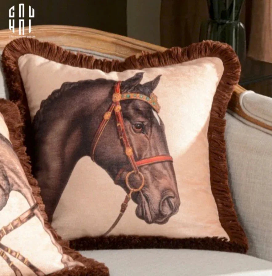 IMPERIAL SIGNATURE - VỎ GỐI NHUNG MARRON STALLION