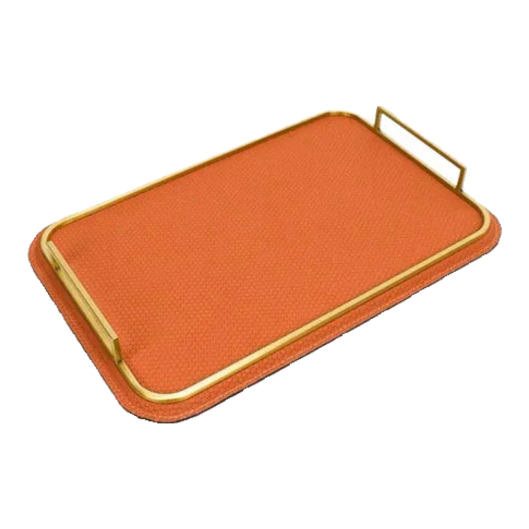 Khay Da Chữ Nhật Atelier Burnt-O  Leather Rectangular Tray  49x35cm