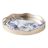 Maison Couture - Khay Tròn Khổng Tước Mirror Plateau Oval Paon Oriental 30X38