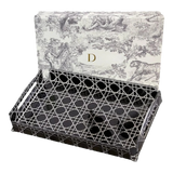 Maison Couture - Khay Acrylic Chữ Nhật Black Cannage Facetté  D.O Signature 23x36x4.5