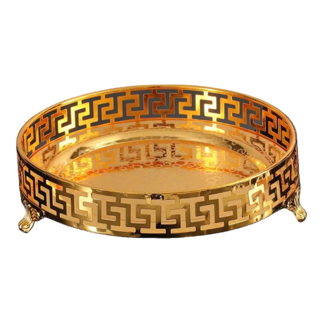 Khay Tròn Babylon Persian Greek Key D25