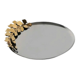 Elysian - Đĩa Trái Cây Khay Tròn Platinum Olive Branch Disk D28