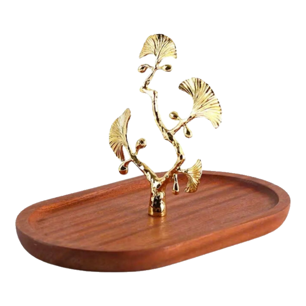 Elysian - Khay Gỗ Óc Chó Lá Ngân Hạnh Ginkgo  Premium Walnut  Trays 15x25