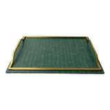 Maison Couture - Khay Da Chữ Nhật Emerald Cuir Croco Leather Tray 30x40