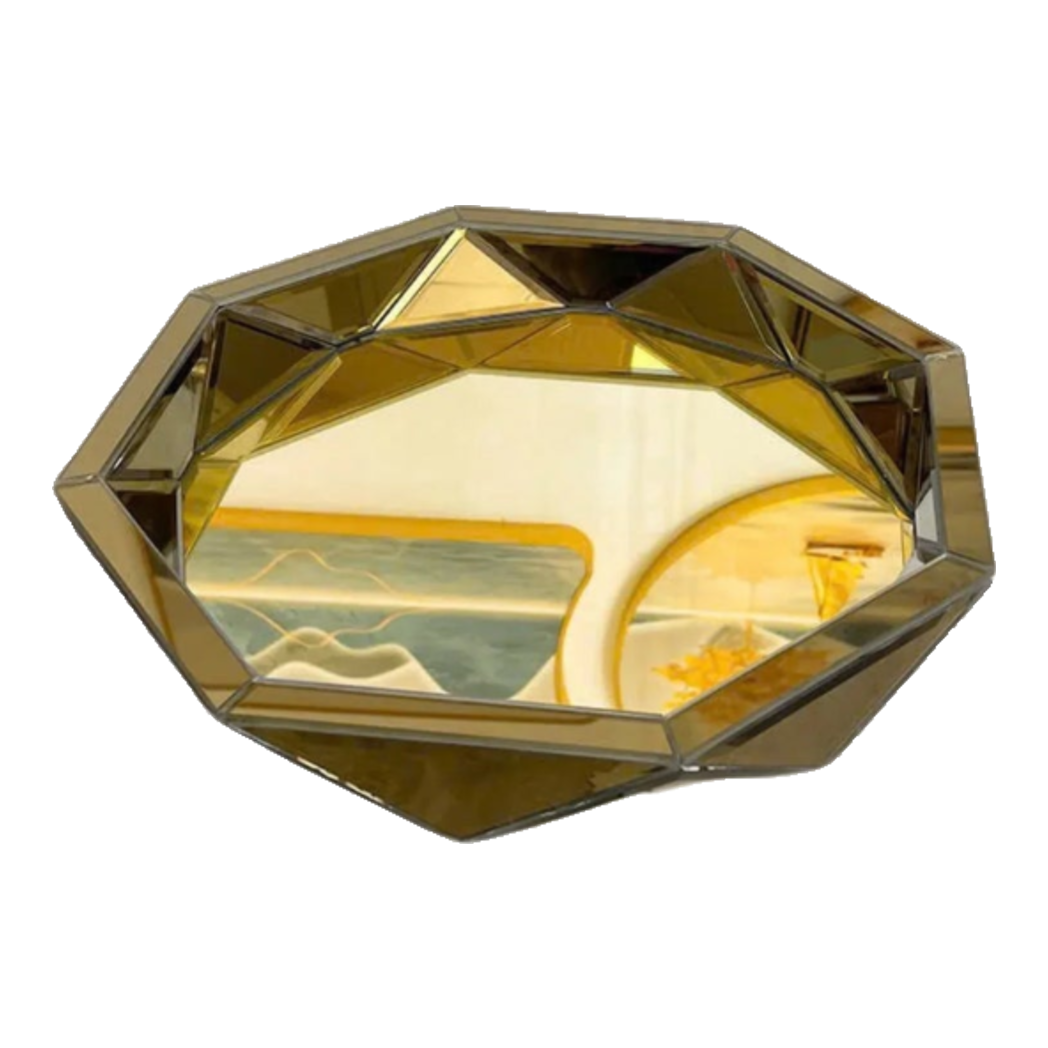 Haute Folie - Khay Gương Tròn Diamond Facetté  Soleil Éclat Decoratives Trays D34