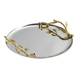 Elysian Couture - Khay Tròn Đĩa Trái Cây Platinum Branche D’Olivier Ronde D28