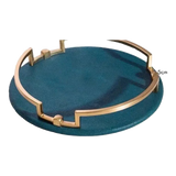 Maison Couture - Khay Da Tròn Lux Leather  Emerald Oracle D35
