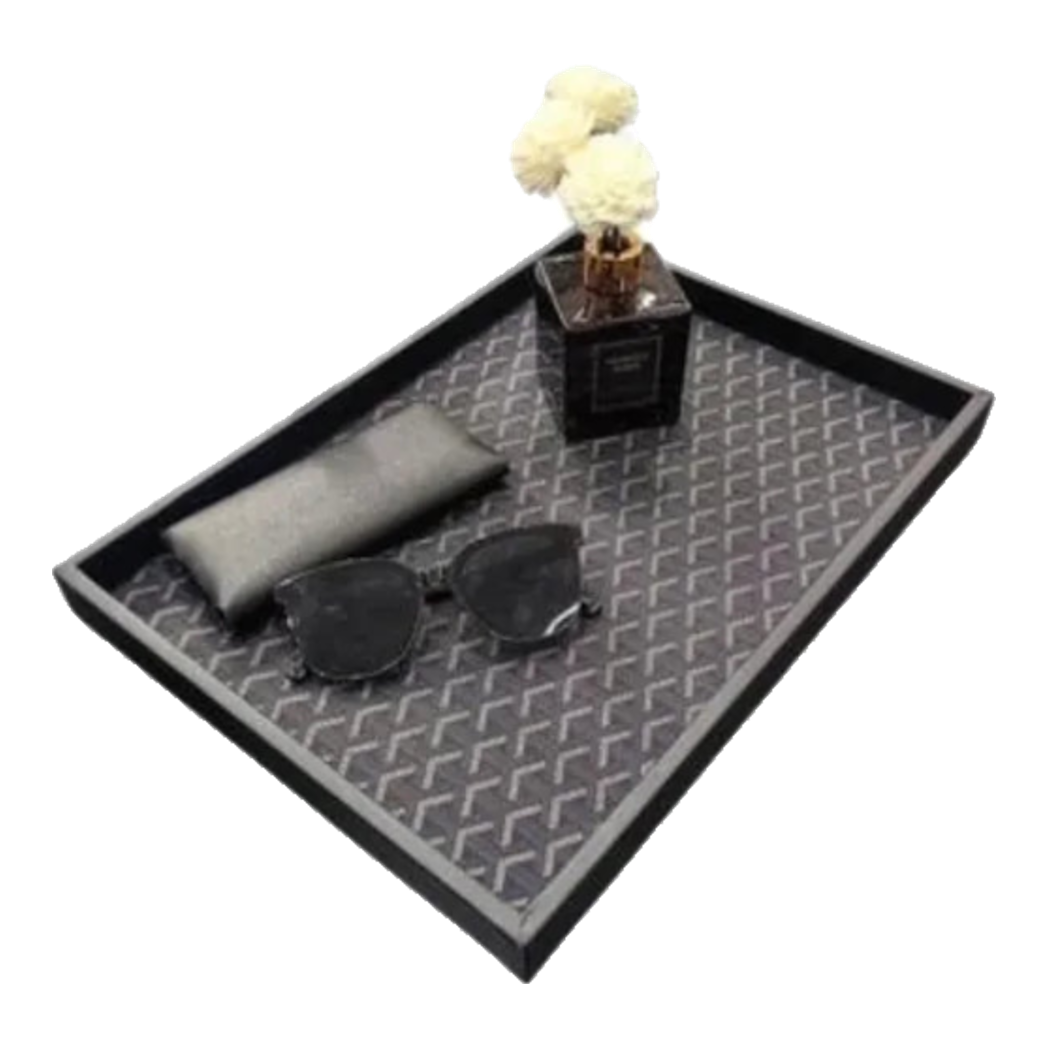 Khay Gỗ Chữ Nhật Bọc Da County Yard Changing Trays 30x40x3