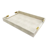 Khay Da Chữ Nhật Brooklyn  Grande Lux D'Ivoire Leather Decorative Trays 32x45.5x5.5