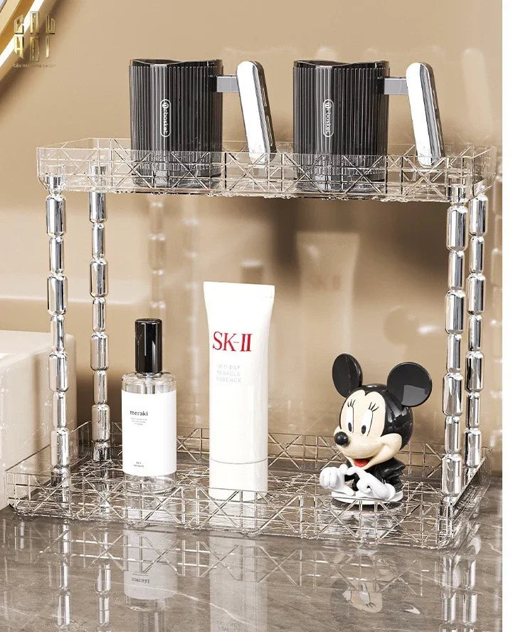 Kệ 2 Tầng Acrylic Runway Module Black Cannage-KỆ TRANG TRÍ-CẬU HAI HOME DECOR