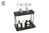 Kệ 2 Tầng Acrylic Runway Module Black Cannage-KỆ TRANG TRÍ-CẬU HAI HOME DECOR