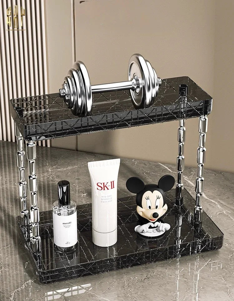 Kệ 2 Tầng Acrylic Runway Module Black Cannage-CẬU HAI HOME DECOR