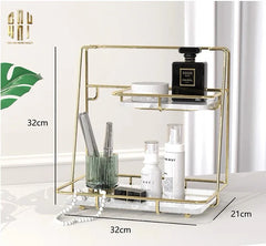 Kệ 2 Tầng Đá Marble Trắng Roosevelt Mansion 21x32x32-CẬU HAI HOME DECOR