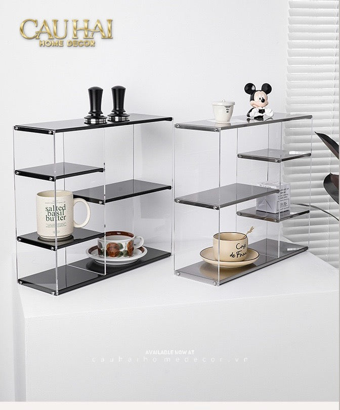 Kệ 3.5 Tầng Acrylic Bậc Thang Metal Velvet Ladder Shelf Tiered Organizer 42x13.9x38.1-KỆ TRANG TRÍ-CẬU HAI HOME DECOR