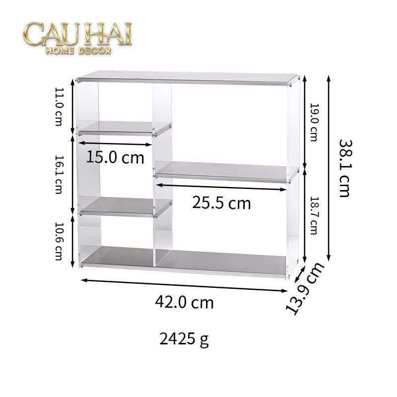 Kệ 3.5 Tầng Acrylic Bậc Thang Metal Velvet Ladder Shelf Tiered Organizer 42x13.9x38.1-KỆ TRANG TRÍ-CẬU HAI HOME DECOR