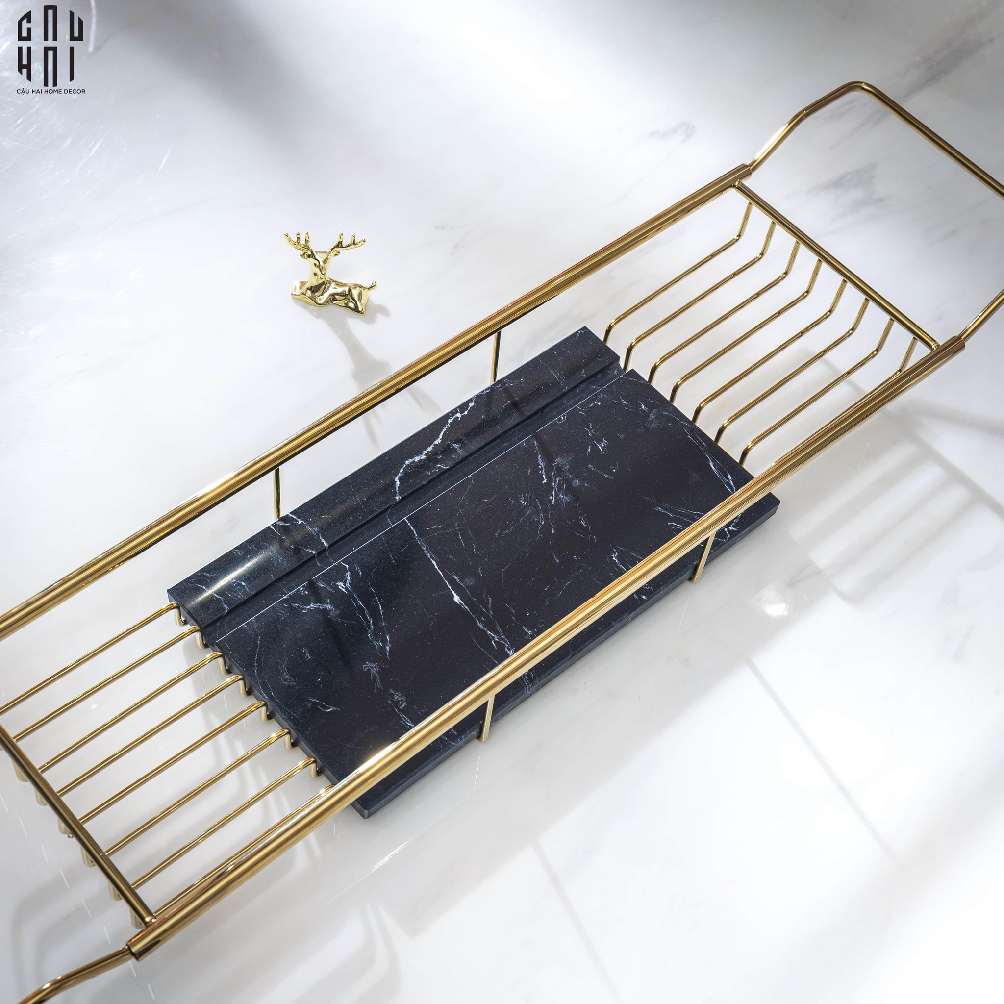 KỆ BỒN TẮM MARSHALL BLACK MARBLE SS25