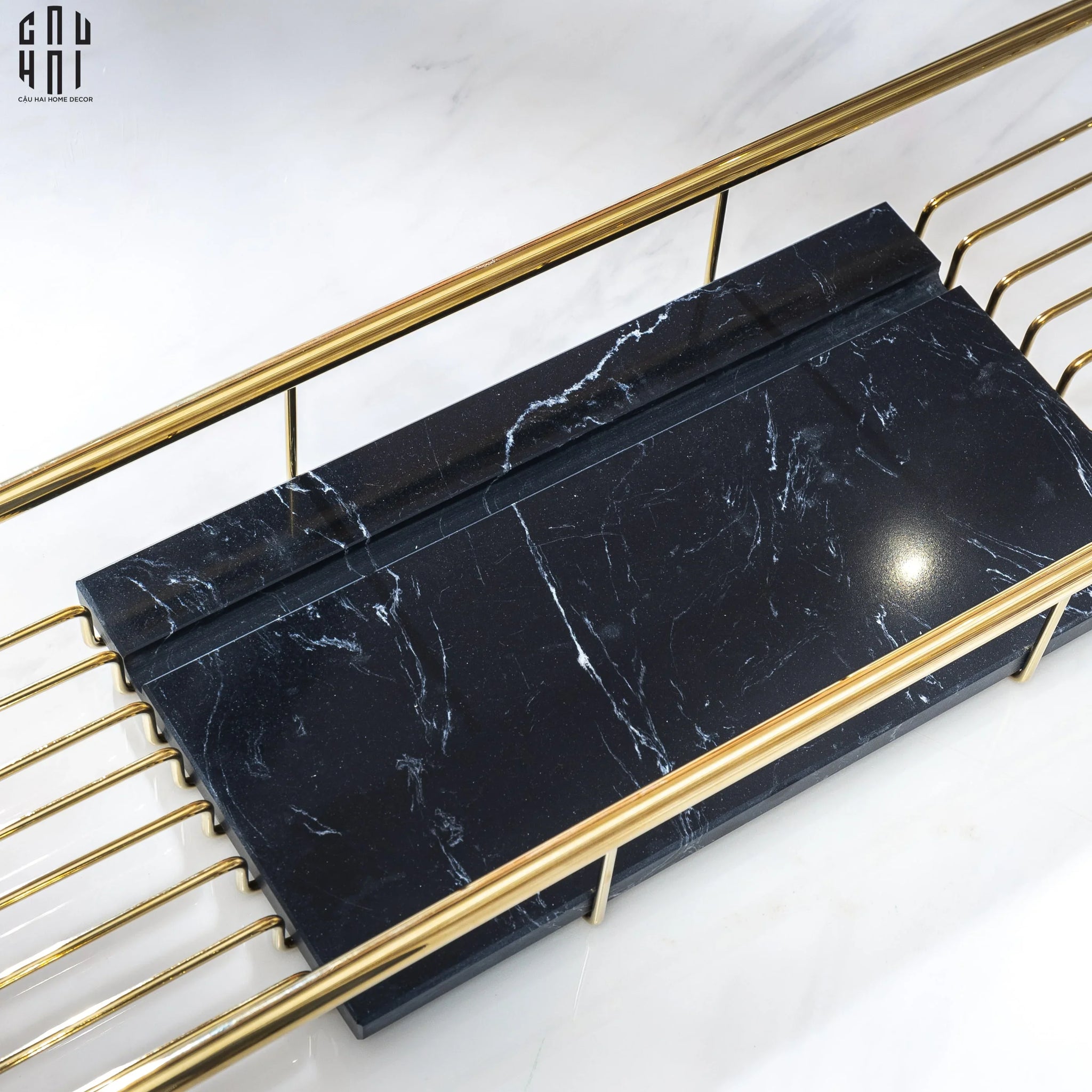 KỆ BỒN TẮM MARSHALL BLACK MARBLE SS25