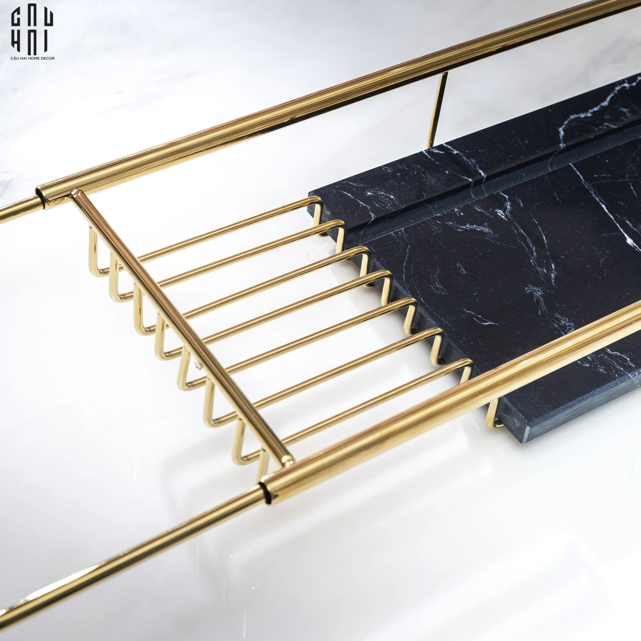 KỆ BỒN TẮM MARSHALL BLACK MARBLE SS25