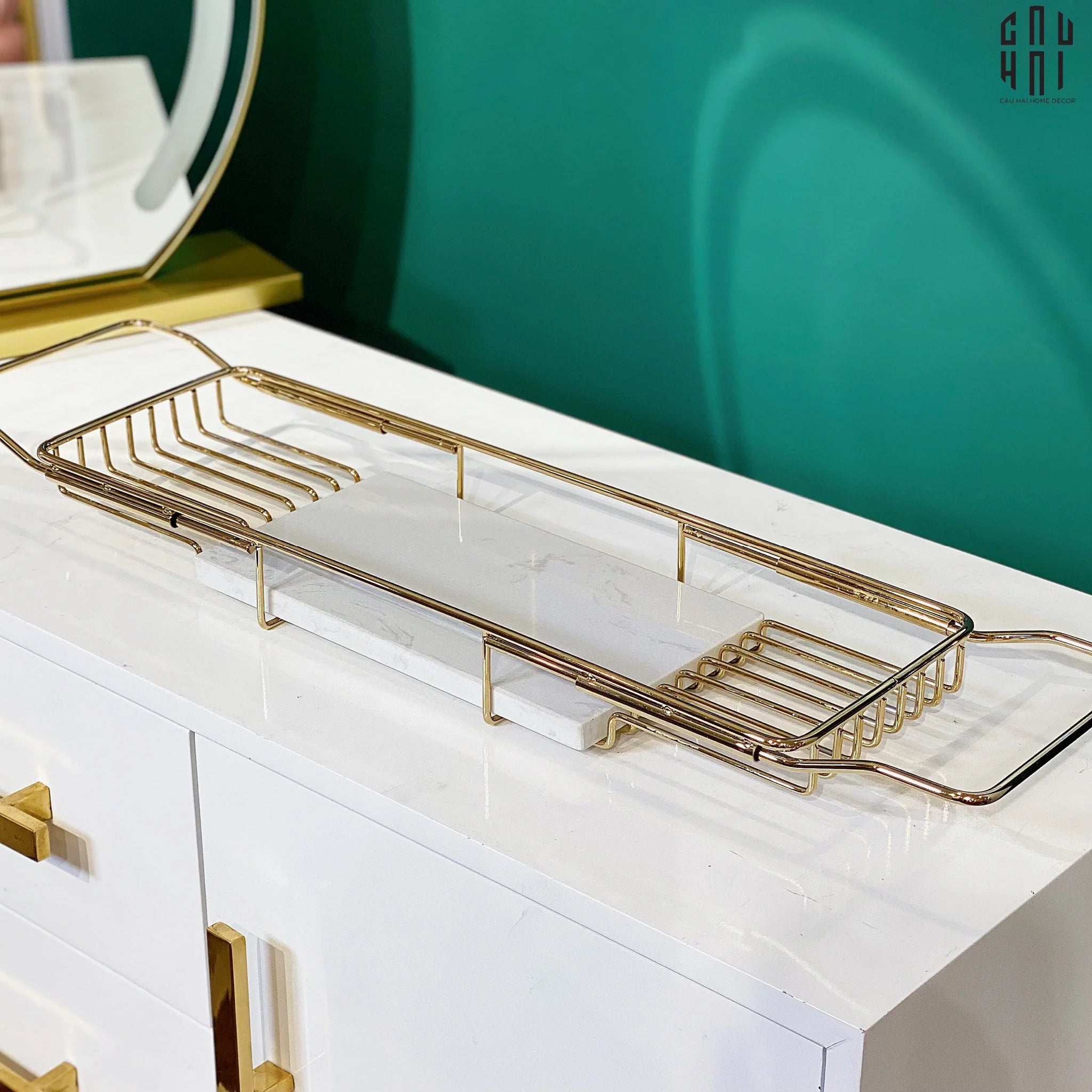 KỆ BỒN TẮM MARSHALL WHITE MARBLE SS25