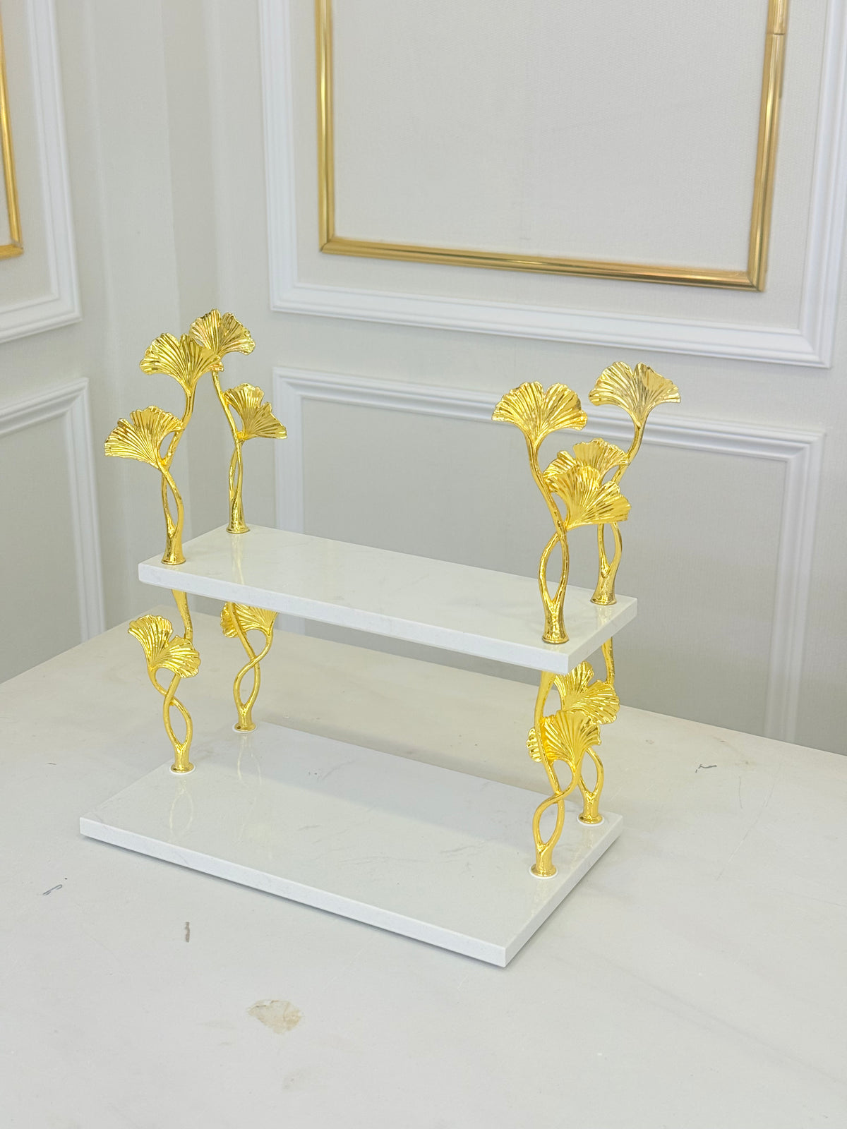 Kệ Đá Marble 2 Tầng Ginkgo Atelier D’Or-CẬU HAI HOME DECOR