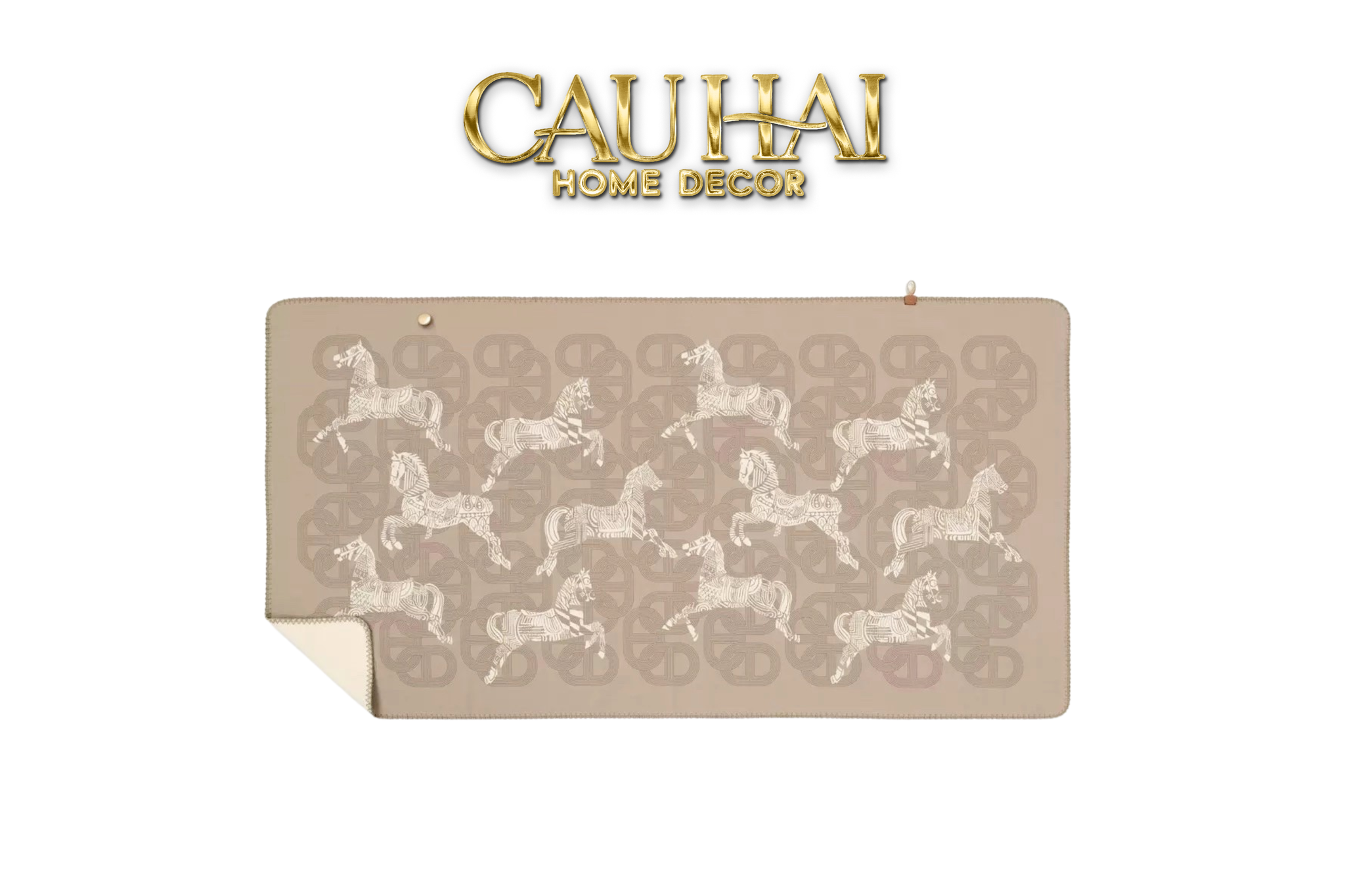 Khăn Cashmere Couture 80x150 - La Parade des Cent Chevaux - Button Édition - CẬU HAI HOME DECOR