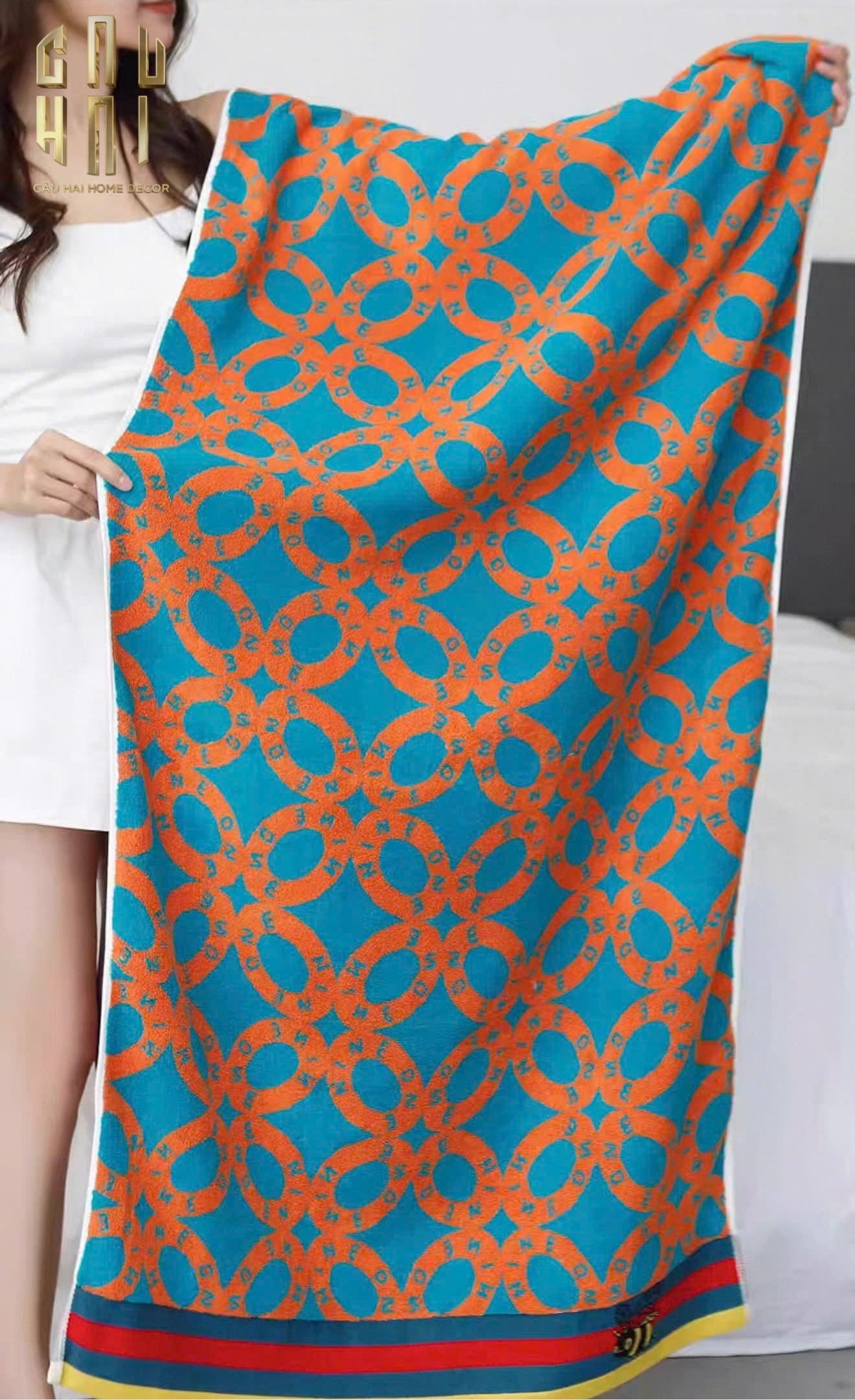 KHĂN TẮM 70X140 - GEOMETRIC CHAIN GC BATH TOWEL-5- Cậu Hai Home Decor