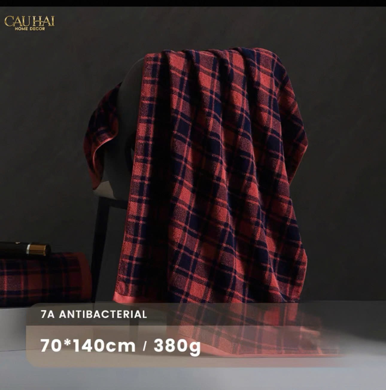 KHĂN TẮM 70X140 - MOTIF À CARREAU PREMIUM BATH TOWEL-10- Cậu Hai Home Decor