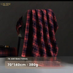 Khăn Tắm 70X140 - Motif À Carreau Premium Bath Towel-CẬU HAI HOME DECOR