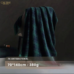 Khăn Tắm 70X140 - Motif À Carreau Premium Bath Towel-CẬU HAI HOME DECOR
