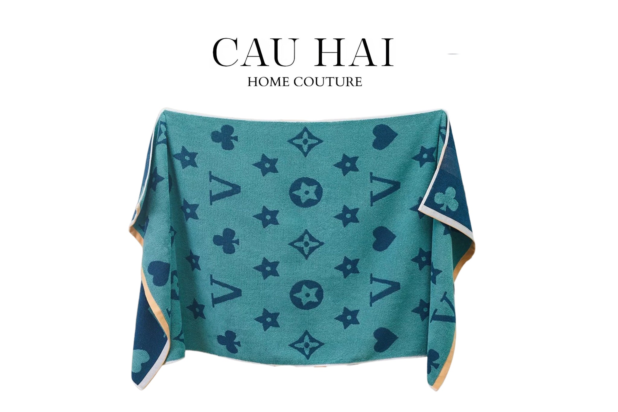 KHĂN TẮM 70x140 - STAR LOUIS V - COBALT BATH TOWEL-1- Cậu Hai Home Decor