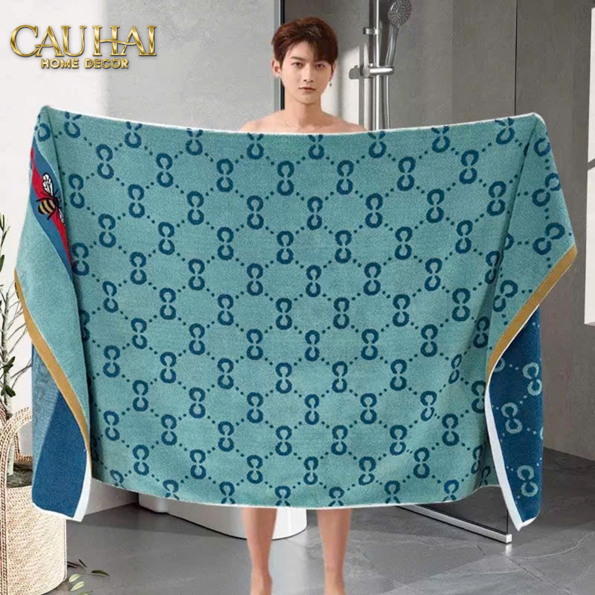 KHĂN TẮM 70x140 VERTE - COBALT NAVY GG BATH TOWEL-4- Cậu Hai Home Decor