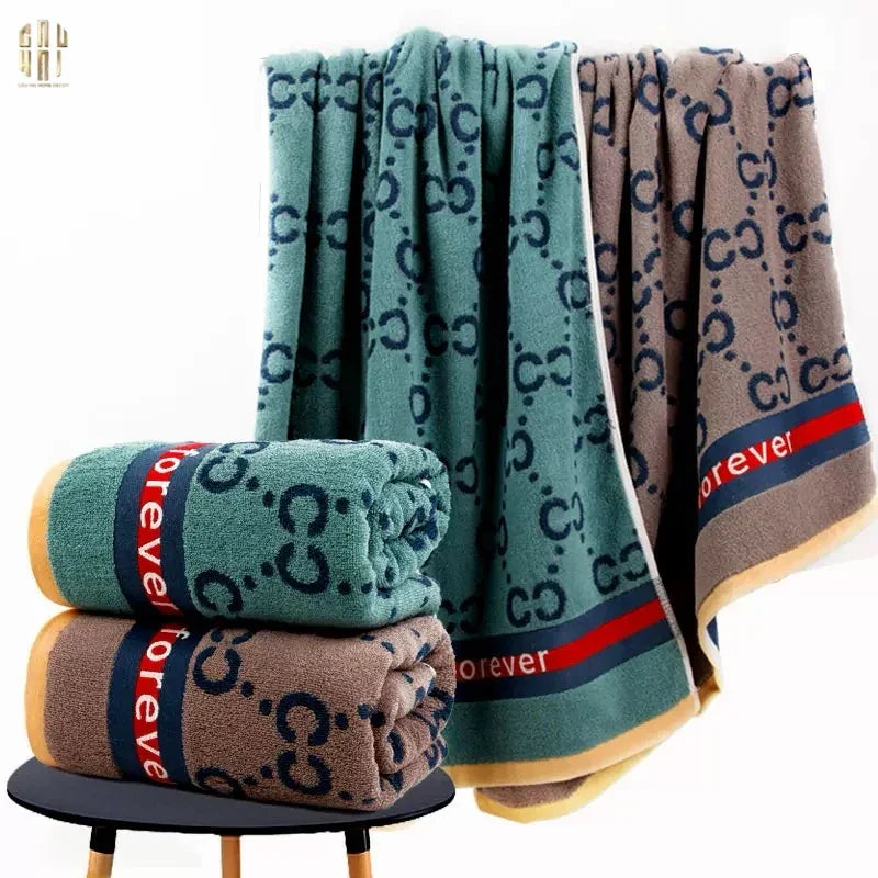 Khăn Tắm 70X140 Verte - Cobalt Navy Gg Bath Towel-CẬU HAI HOME DECOR