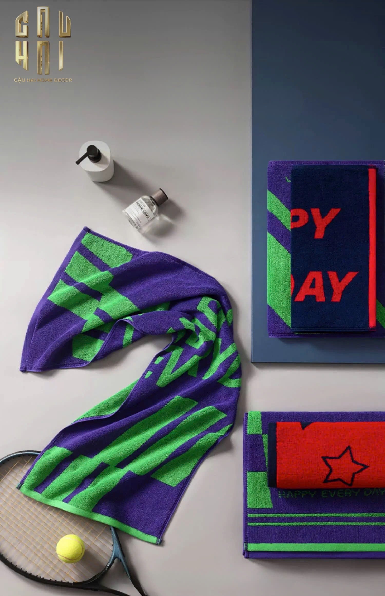 KHĂN THỂ THAO 35X100 - HAPPY EVERYDAY SPORTY TOWEL-CẬU HAI HOME DECOR