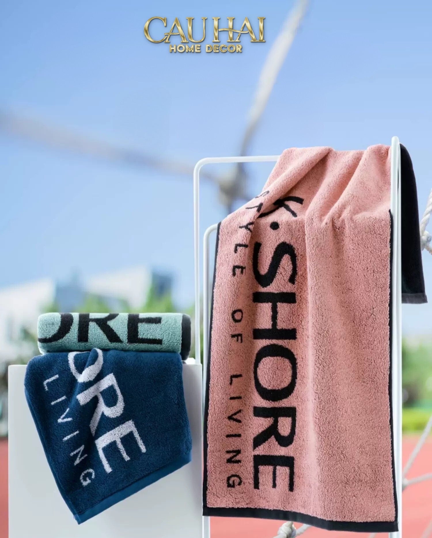 Khăn Thể Thao 38X120 - K.Shore Sporty Towel Pink - CẬU HAI HOME DECOR