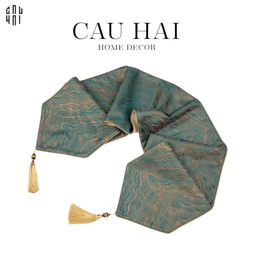 KHĂN TRẢI BÀN BLUE SATURN 2M2-CẬU HAI HOME DECOR