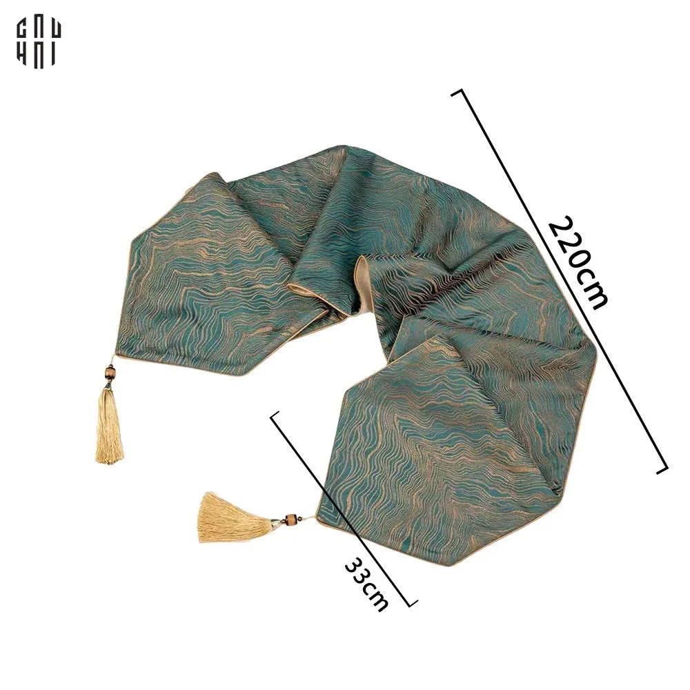 KHĂN TRẢI BÀN BLUE SATURN 2M2-CẬU HAI HOME DECOR