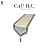 Khăn Trải Bàn - Cataleya Imperial Floral Beige Luxury Embroidered Silk Table Runner-KHĂN TRẢI BÀN-Đối tác tại Trung Quốc theo từng đơn đặt hàng-CẬU HAI HOME DECOR