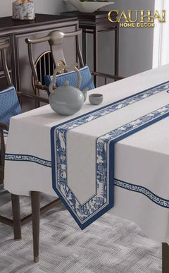 Khăn Trải Bàn Indigo Dynasty Heritage Pastoral Table Runner 3M6-KHĂN TRẢI BÀN-CẬU HAI HOME DECOR