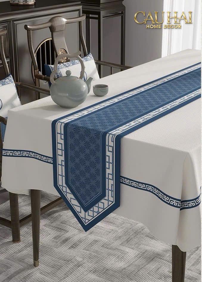 Khăn Trải Bàn Indigo Dynasty Heritage Revival Table Runner 3M6-KHĂN TRẢI BÀN-CẬU HAI HOME DECOR