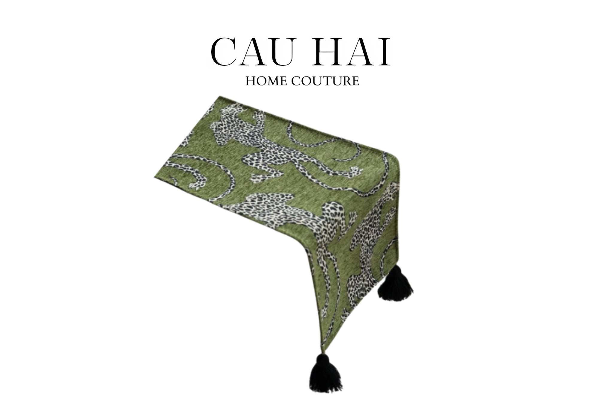 KHĂN TRẢI BÀN JARGUAR ÉMERAUDE SAUVAGE TABLE RUNNER 30X240-1- Cậu Hai Home Decor