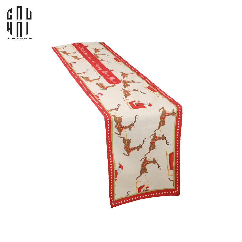 KHĂN TRẢI BÀN - TABLE RUNNER BROWN DEER 40X275 CM - CẬU HAI HOME DECOR