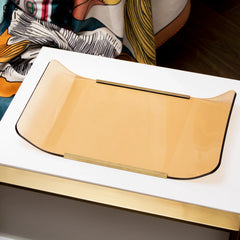 Khay Acrylic Ambre Purété Wavy Contour-KHAY TRANG TRÍ-CẬU HAI HOME DECOR